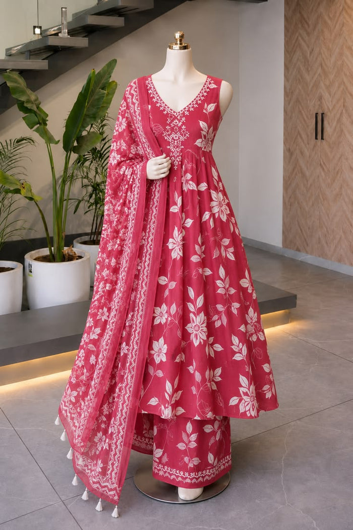 Floral  Anarkali Churidhar