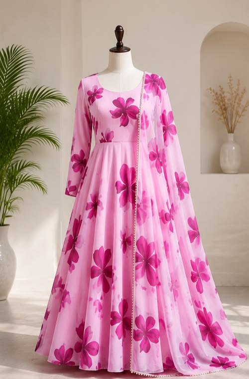 Floral  Anarkali Churidhar